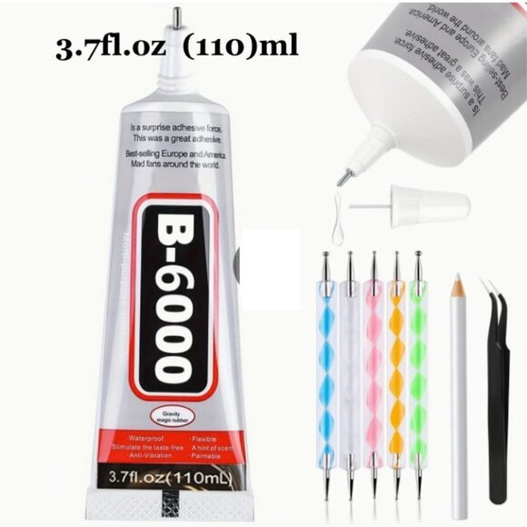 Multi-Purpose B-6000 Adhesive for DIY Jewelry, Watch Repair   3.72oz W/ Tools - Picture 1 of 7